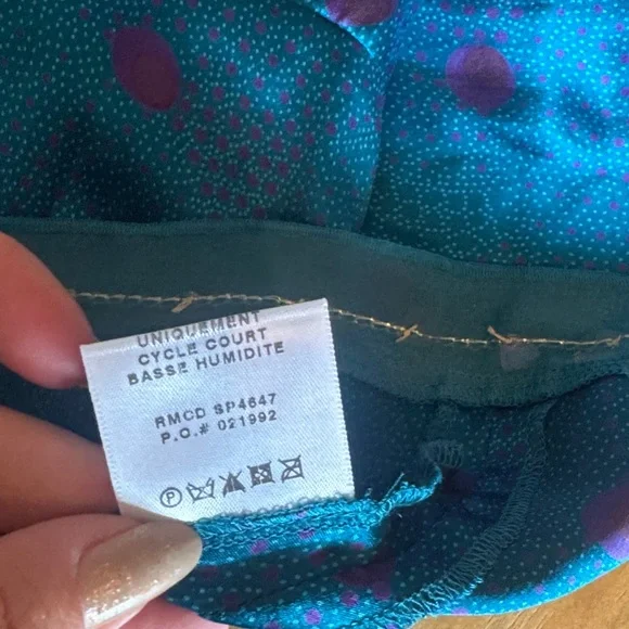 Vintage Laundry By Shelli Segal Blue tank with pink Accents medium side zip silk - Picture 8 of 9